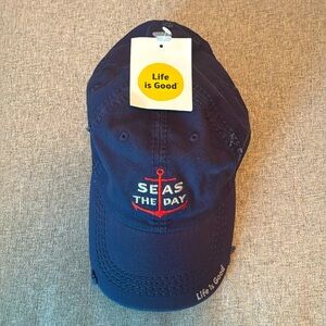 Life is Good Baseball Cap "Seas the Day" - Navy Blue - New with Tags